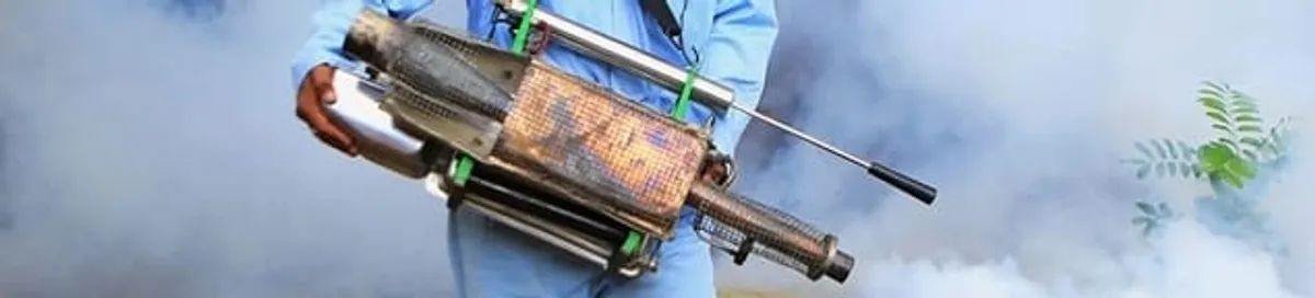 Fumigation technician using a fogger for deep pest treatment in Lakewood, CO